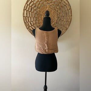 Tan Button-Back Women's Top
